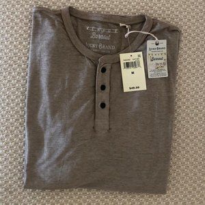 Mens Lucky Brand Venice Burnout Henley Shirt